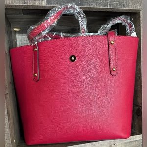 Jessica Moore Luxury Handbag Berry Purse Faux Leather/ Brand New